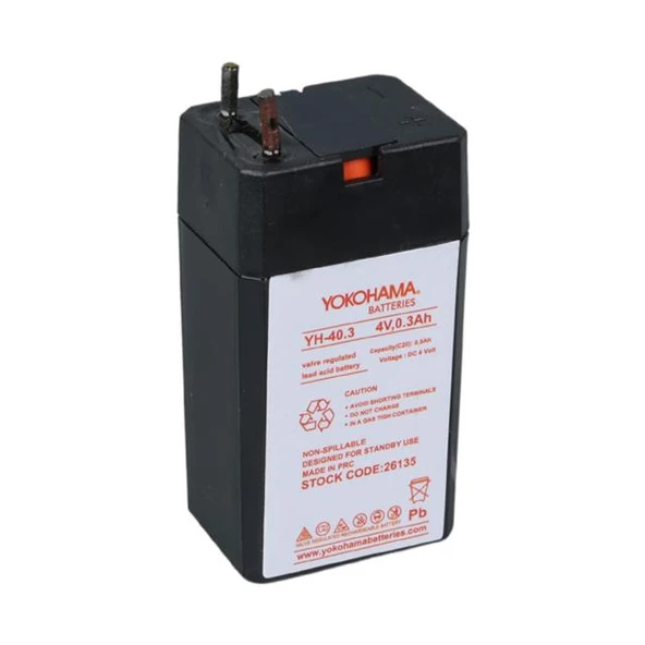 Yokohama YH-40.3 4 Volt - 0.3 Amper Akü (25.5X19.5X48 Mm) ürün görseli 1