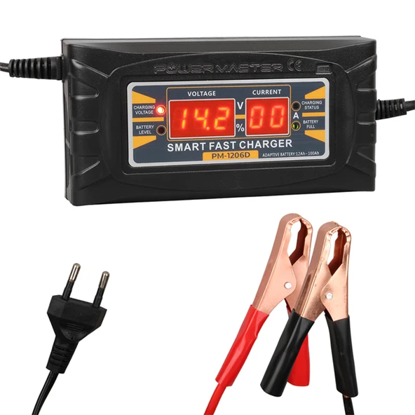 Powermaster SON-1206D 12 Volt 6 Amper Dijital Göstergeli Akıllı Akü Şarj Cihazı ürün görseli 1