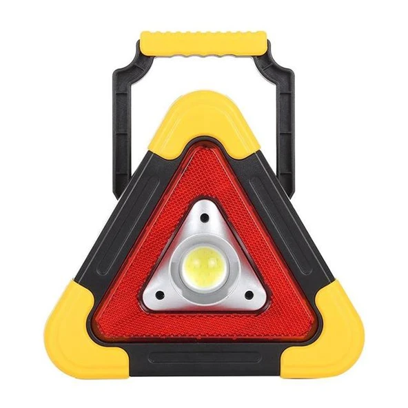 Powermaster HB-6609 Solar Şarjlı 500 Lümen Çok Fonksiyonlu Üçgen Reflektör Işıklı İkaz Lambası ürün görseli 1