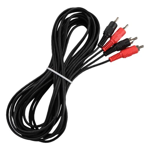 Powermaster PM-428 Siyah 5 Metre 2 Rca + 2 Rca Kablo ürün görseli 1