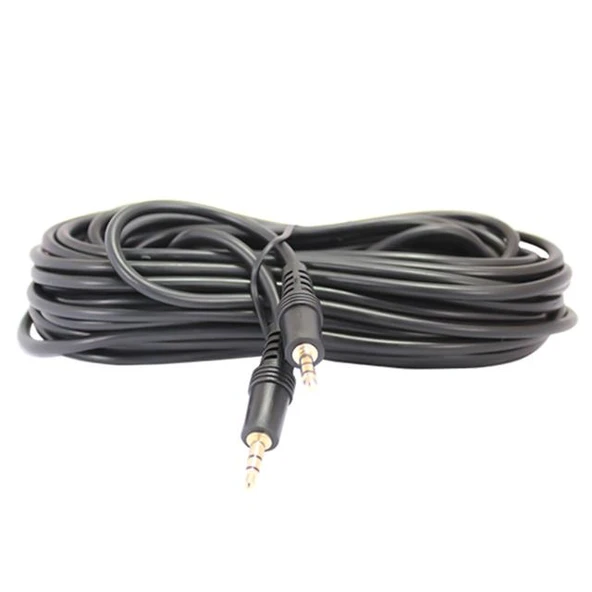 Powermaster PM-13474 Siyah 3.5 Mm Erkek-Erkek 10 Metre Stereo Kablo ürün görseli 1