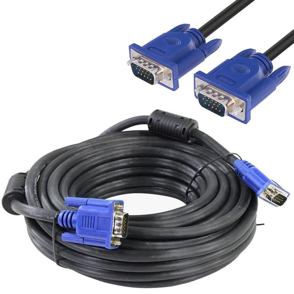 Hytech HT-VGA15 15 Pin Erkek/Erkek 15 Metre Vga Görüntü Aktarma Kablosu ürün görseli 1