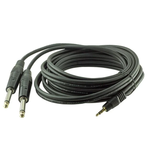 Powermaster 3.5 Mm Stereo E-2X6.3Mm Mono Erkek Kablo 3 Metre ürün görseli 1