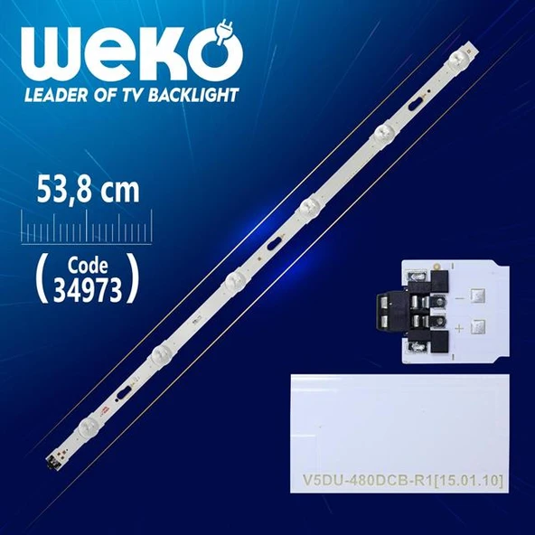S _ 5U75 _ 48_FL_R6_REV1.2 - V5DU - 480DCB - R1 - LEFT - 53.8 CM 6 LEDLİ (WK-787) Tv Led Bar (Tvnizi açıp içindeki led barla birebir aynısı olduğunu görmeden almayınız. Sonrasında iade ALMAMAKTAYIZ.) ürün görseli 1