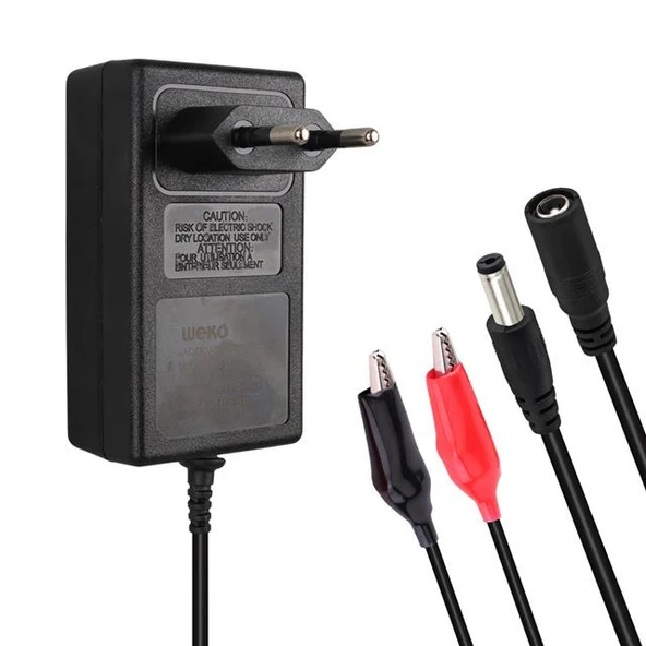 Weko 14.4 Volt - 2 Amper 5.5*2.5 Mm Uçlu + Krokodil Aparatlı Akü Şarj Cihazı WK-29111 ürün görseli 1