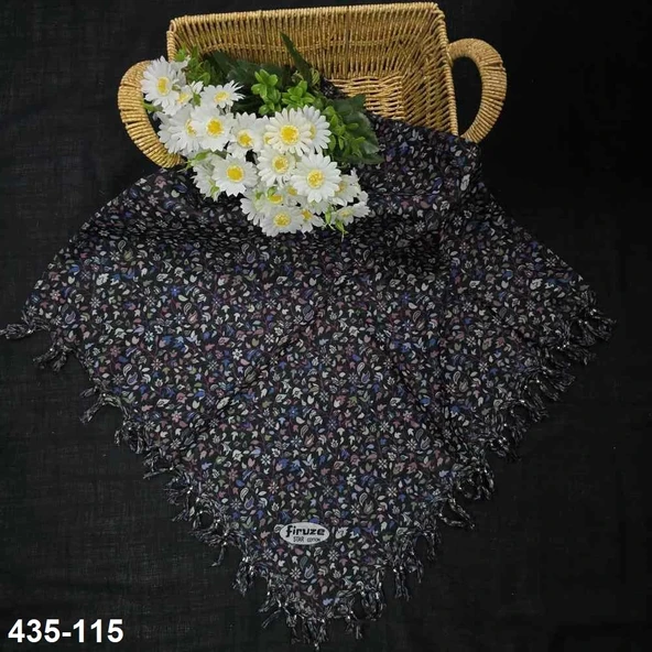 Firuze Desenli Sökme Boncuklu Eşarp 435-115 ürün görseli 1