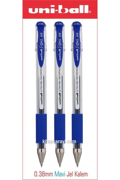 UNİ-BALL Uniball Signo Dx 0.38 Mm Mavi Jel Kalem 3 Adet ürün görseli 1