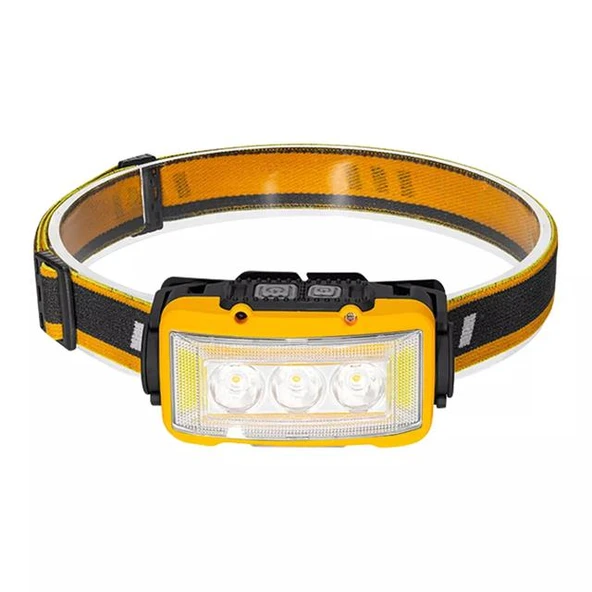 Powermaster S03 Sarı 10 Watt Sensörlü 11 Işık Modlu 24 Beyaz Smd + 6 Kırmızı Smd + 1 Power Ledli Kafa Lambası ürün görseli 1