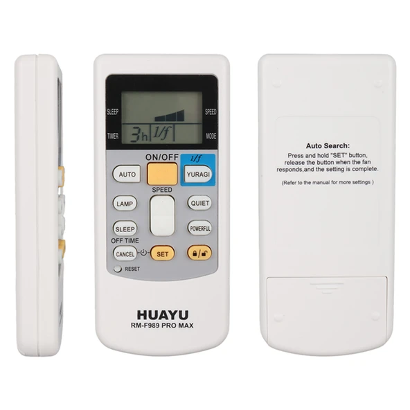 Huayu RM-F989 Pro Max Universal LCD Ekranlı Akıllı Vantilatör Kumandası ürün görseli 1