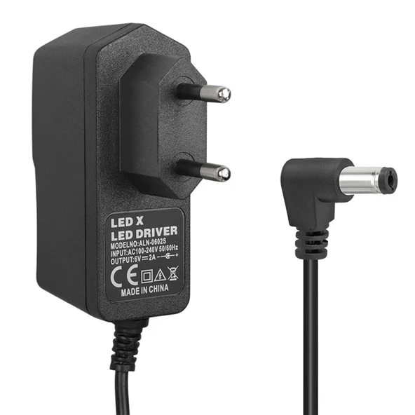 Powermaster PM-16738 6 Volt - 2 Amper 5.5*2.5 Mm Uçlu Plastik Kasa Priz Tipi Adaptör ürün görseli 1