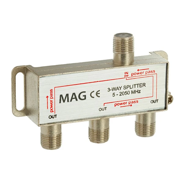 Herz 1/3 Uydu Anten Bölücü Splitter (5-2500 Mhz) Powerpass ürün görseli 1