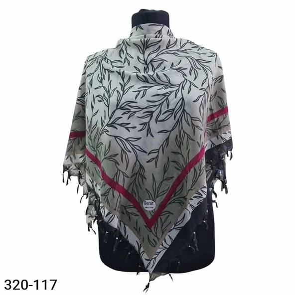 Berat Desenli Sökme Boncuklu Eşarp 320-117 ürün görseli 1