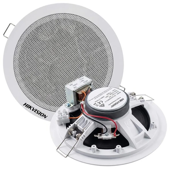 Hikvision DS-QAE0206G1-V 5.25" 6W 8Ohm Analog 100V Trafolu Tavan Gömme Hoparlör Beyaz ürün görseli 1