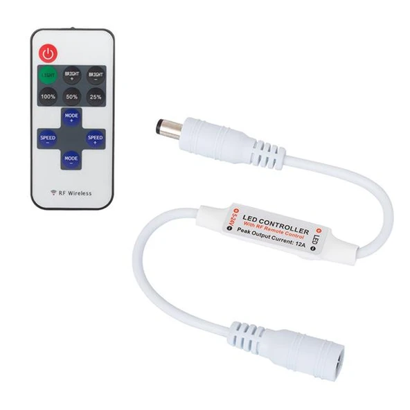Powermaster PM-4354 RF Uzaktan Kumandalı Şerit LED Dimmer Kontrol Cihazı (5-24V 12A) ürün görseli 1