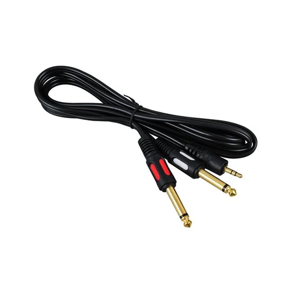 Powermaster PM-4284 3.5 Mm Stereo Erkek/2X6.3Mm Mono Erkek 1.5 Metre Kablo ürün görseli 1