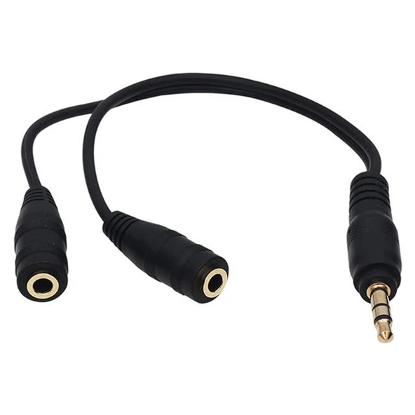 Powermaster 3.5 Mm Erkek-2 Stereo Dişi Kulaklık Çoklayıcı Kablo ürün görseli 1