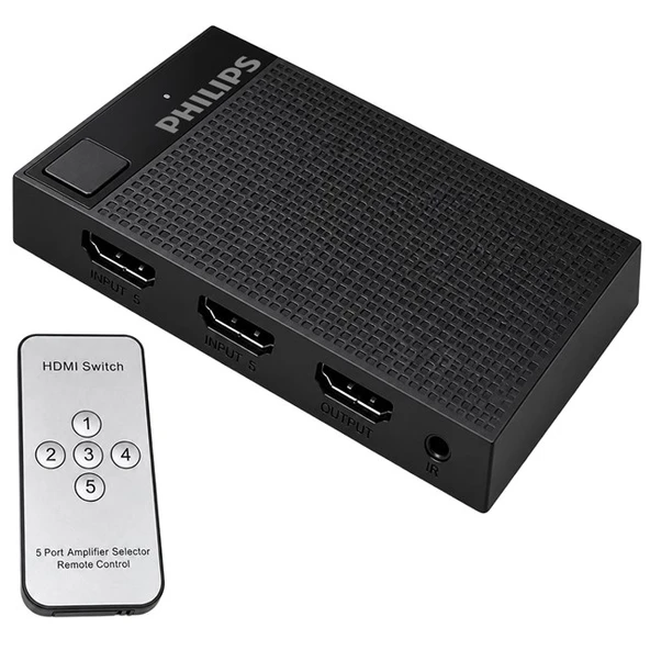Philips SWV9023D/93 5-Giriş 1-Çıkış 4K HDMI Switch (Seçici) ürün görseli 1