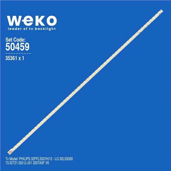 Wkset-5459 35361X1 73.32T21.002-2-Js1 320Ta0f V0  1 Adet Led Bar (52Led) (Tvnizi açıp içindeki led barla birebir aynısı olduğunu görmeden almayınız. Sonrasında iade ALMAMAKTAYIZ.) ürün görseli 1