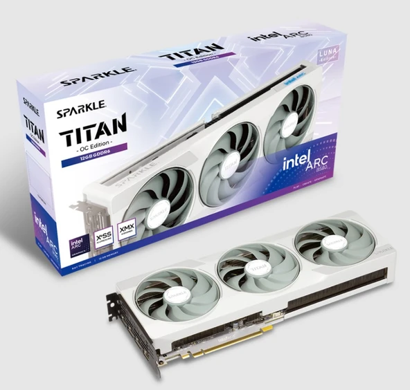 SPARKLE NTEL ARC B580 TITAN LUNA OC 12GB EKRN KRTI ürün görseli 1