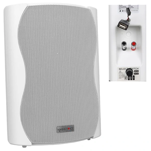 Magicvoice F-LHY6.5S 6.5" (16 CM) Hat Trafolu Duvar Tipi Sütun Hoparlör (30W RMS / 200W Peak - MP3 USB Uyumlu) - Beyaz ürün görseli 1