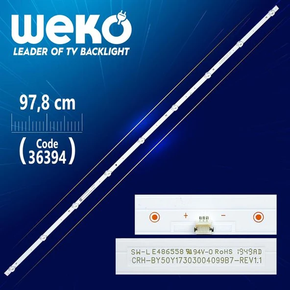 CRH-BY50Y17303004099BY-REV1.1 9 Ledli  97.8 Cm Tv Led Bar (Tvnizi açıp içindeki led barla birebir aynısı olduğunu görmeden almayınız. Sonrasında iade ALMAMAKTAYIZ.) ürün görseli 1
