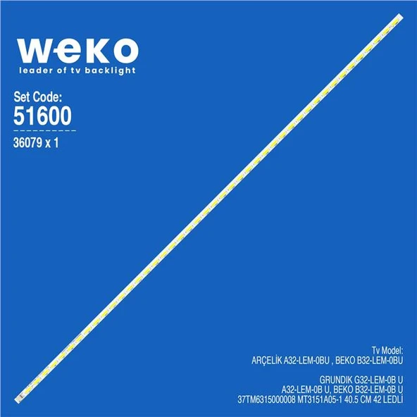 Beko B32LEM0BU 32'' 1 Adet Tv Led Bar (Tvnizi açıp içindeki led barla birebir aynısı olduğunu görmeden almayınız. Sonrasında iade ALMAMAKTAYIZ.) ürün görseli 1
