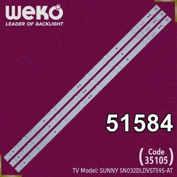 Wkset-6584 35105X3 Bl-T5734102-005B - 8Dl3-20T0-080100  3 Adet Led Bar (Tvnizi açıp içindeki led barla birebir aynısı olduğunu görmeden almayınız. Sonrasında iade ALMAMAKTAYIZ.) ürün görseli 1