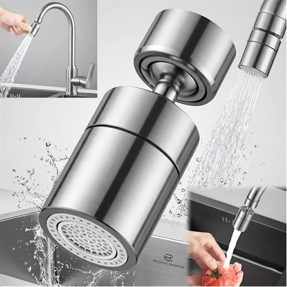 Sunup SN-29317 Çift Hız Ayarlı Gümüş Renk Musluk Başlığı ürün görseli 1