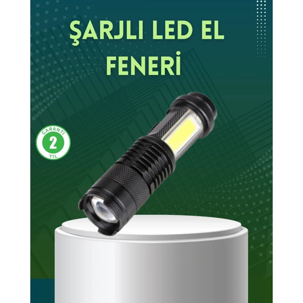 4 Modlu USB Şarjlı LED El Feneri Kamp ve Outdoor ürün görseli 1