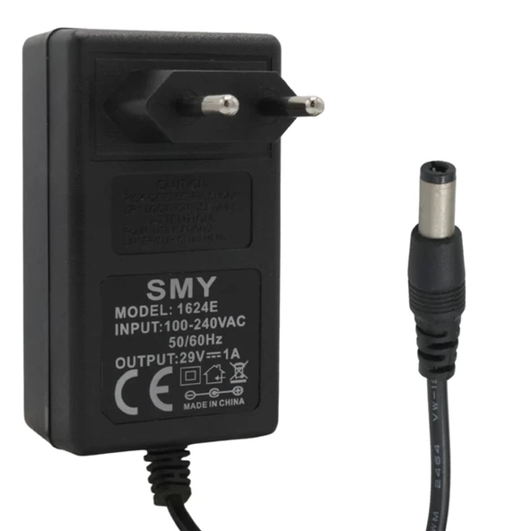 Smy 1624E 29 Volt 1 Amper 5.5*2.5Mm + 5.5X2.1Mm Uçlu Uyumlu Priz Tipi Adaptör ürün görseli 1