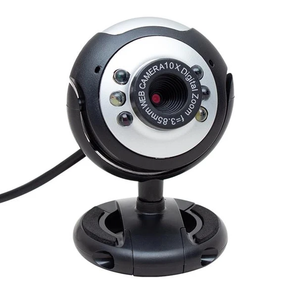Powermaster 1.3 MP 10X Zoom Ledli Mikrofonlu Pc Webcam PM-3962 ürün görseli 1