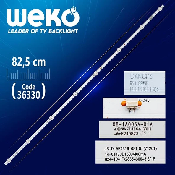 JS-D-AP4316-091DC - 8 Ledli (82,50 Cm) - Tv Led Bar (Tvnizi açıp içindeki led barla birebir aynısı olduğunu görmeden almayınız. Sonrasında iade ALMAMAKTAYIZ.) ürün görseli 1