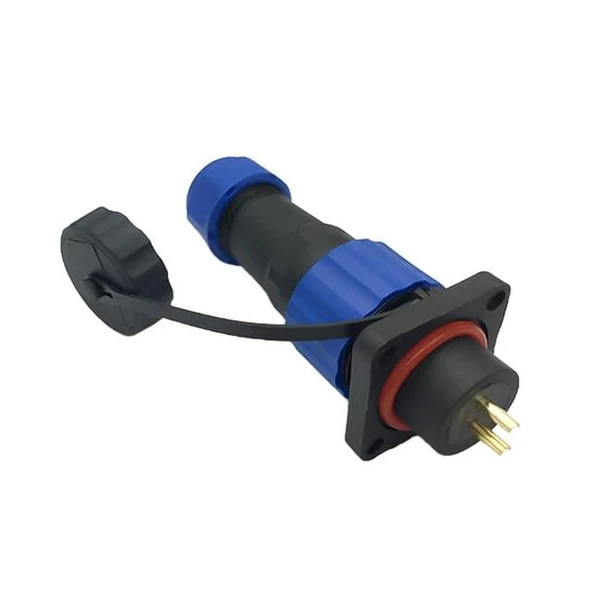 SD16 Su Geçirmez 2 Pin 16 Mm Dörtgen Konnektör (Fiş-Soket / Erkek-Dişi) ürün görseli 1