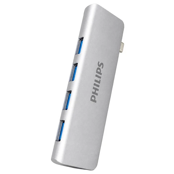 Philips SWR1604P/93 USB-C To 4 Port USB 3.0 Ultra İnce Alüminyum Hub Çoklayıcı ürün görseli 1