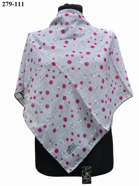 Sharell Desenli Soft Pamuk Eşarp 279-111 - Resim 2