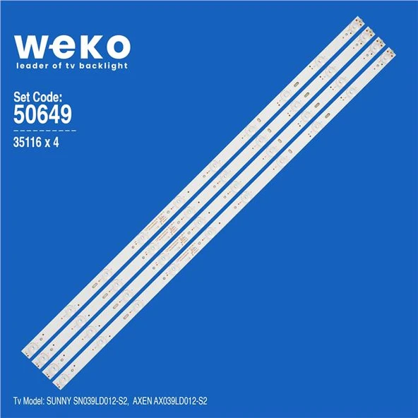 Wkset-5649 35116X4 Cx39d10-Zc21fg-02 Pn:303Cx390039  4 Adet Led Bar (Tvnizi açıp içindeki led barla birebir aynısı olduğunu görmeden almayınız. Sonrasında iade ALMAMAKTAYIZ.) ürün görseli 1