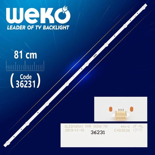 DLED 43MXY 3X8 0006 M6 8 LEDLİ 81 Cm Tv Led Bar (Tvnizi açıp içindeki led barla birebir aynısı olduğunu görmeden almayınız. Sonrasında iade ALMAMAKTAYIZ.) ürün görseli 1