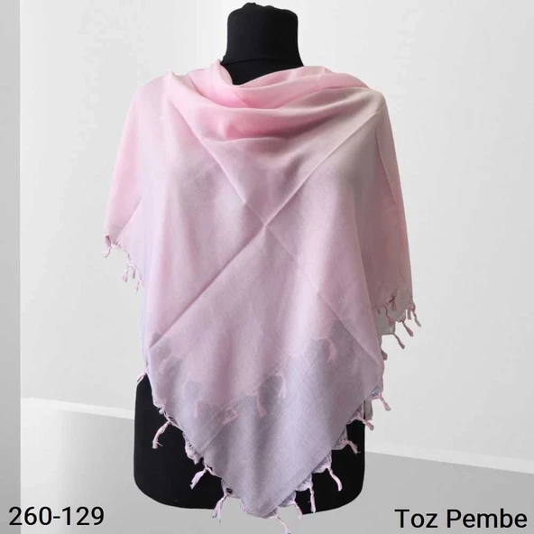 Ezgi Fashion Düz Renk Sökme Boncuklu EşarpToz Pembe 260-129 ürün görseli 1