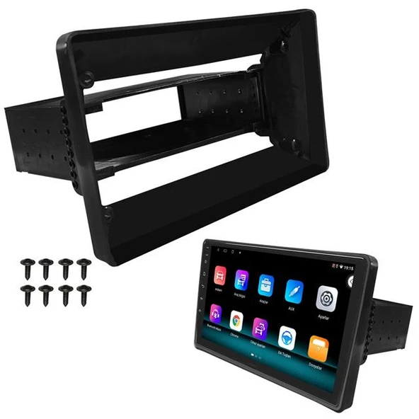 Navex NV-4287 Üniversal 10.1" Android Oto Tablet Çerçevesi 1 Din ABS Plastik Siyah ürün görseli 1