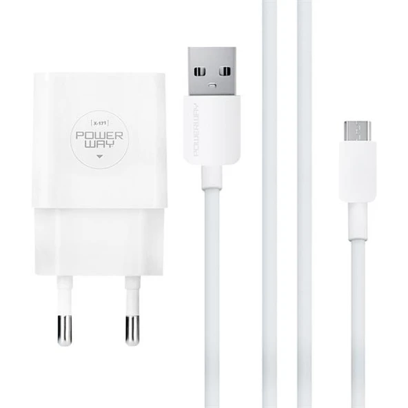 Powerway X-171 Micro USB 2.1 Amper Şarj Aleti-Kablo ürün görseli 1