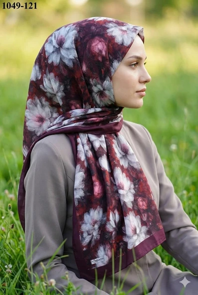 Moon Scarf Soft Pamuk Şal (bordo) 1049-121 ürün görseli 1