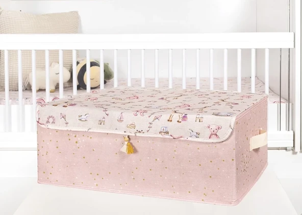 Baby Püsküllü Kapaklı Kutu Düzenleyici Çok Amaçlı Organizer Kutu Baza Boy (pembe) ürün görseli 1