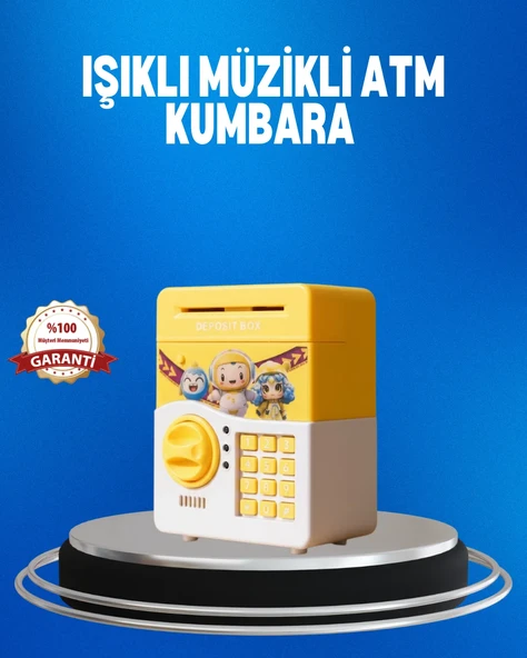 Çocuklar İçin Sarı Elektronik Şifreli Para Biriktirme Kumbarası ürün görseli 1