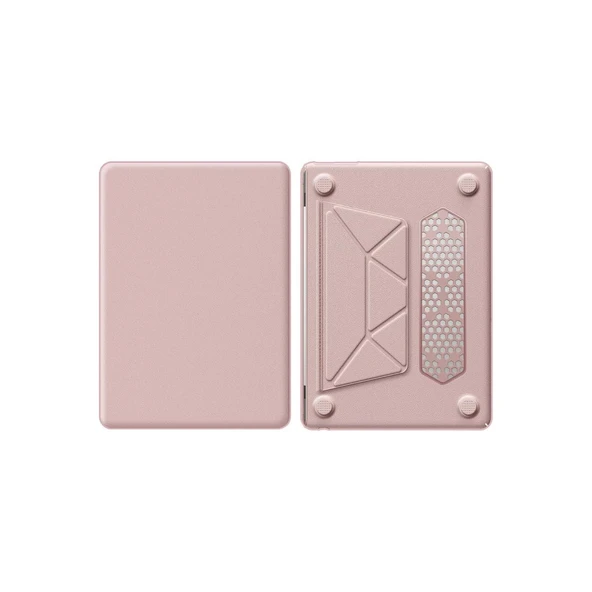 Macbook Pro 14 2021 Macbook Deri Kapak - Pembe - Resim 2