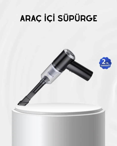 Kablosuz El Süpürgesi – Araç İçi Temizlik İçin 5500PA Güçlü Emiş, USB Şarjlı ürün görseli 1