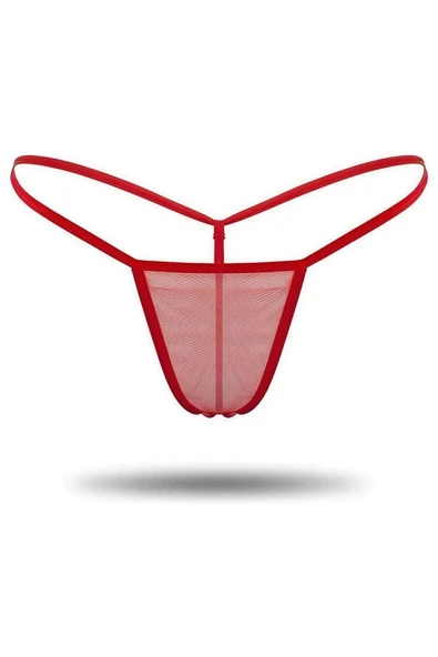 Kırmızı Transparan Tül String Tanga TM1115 ürün görseli 1