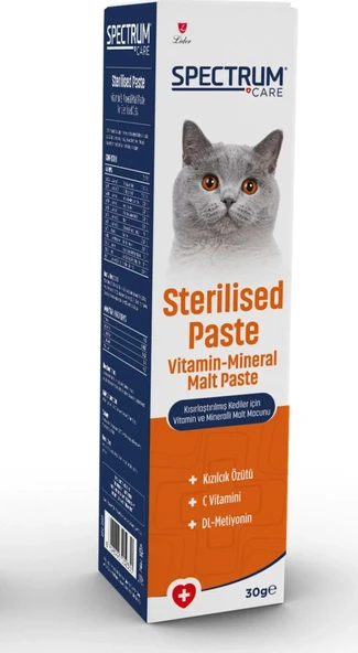 Spectrum Kısırlaştırılmış Kediler İçin Vitamin Ve Mineralli Malt Macunu 30 Gr ürün görseli 1