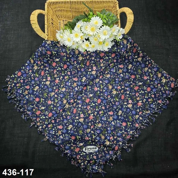 Firuze Desenli Sökme Boncuklu Eşarp 436-117 ürün görseli 1