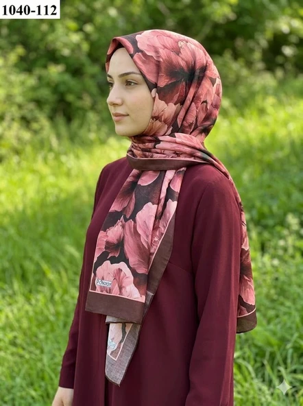 Moon Scarf Soft Pamuk Şal (Bordo) 1040-112 ürün görseli 1