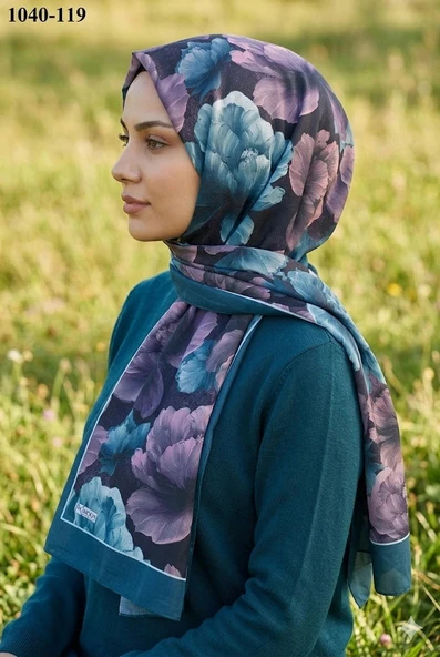 Moon Scarf Soft Pamuk Şal (Petrol Mavisi) 1040-119 ürün görseli 1